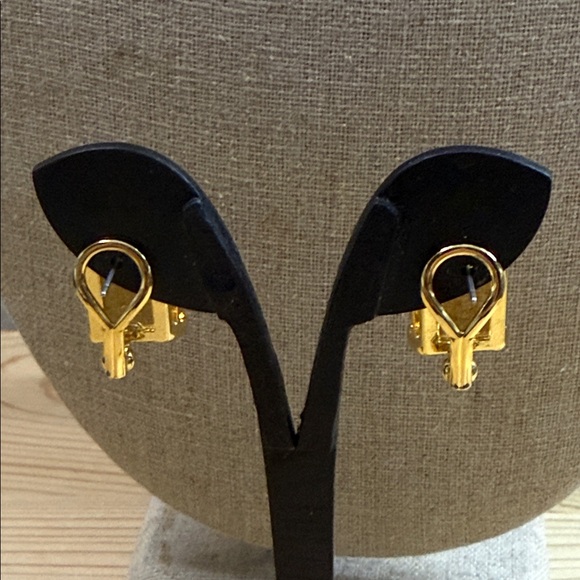 Joan Rivers Gold-Tone Yellow Gem Earrings - Picture 4 of 5